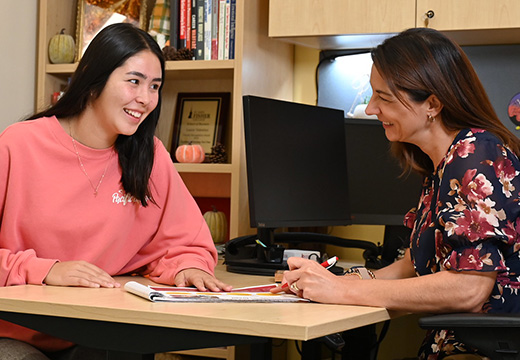 Student with advisor.