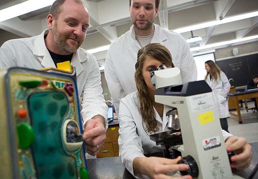 Science student working