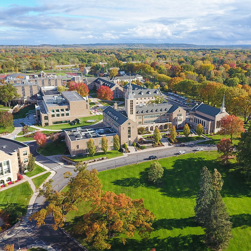 Aerial view of St. John Fisher University.